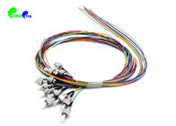 12 Colors 12F FC UPC Fiber Optic Pigtail SM 9 / 125 G657A1 900um 2m Loose buffer Easy To Strip