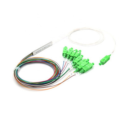 Fiber Optic PLC Splitter 1x8 Blockless With SC APC 9 / 125μM Connector