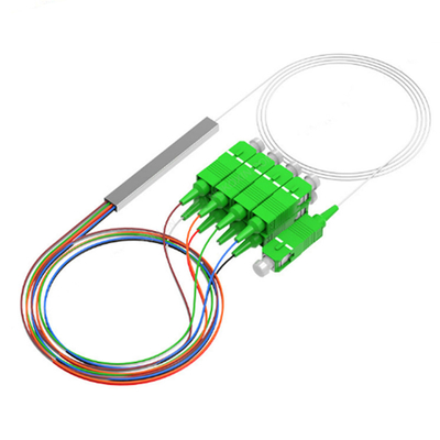 Fiber Optic PLC Splitter 1x8 Blockless With SC APC 9 / 125μM Connector